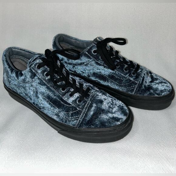 Vans Sk8 Skate Old Skool Velvet Blue Low Reissue Shoe Men 5 Women 6.5 - Picture 1 of 8